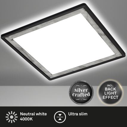Briloner 7457-414 - LED griestu gaismeklis SLIM LED/18W/230V 4000K 29x29 cm melns