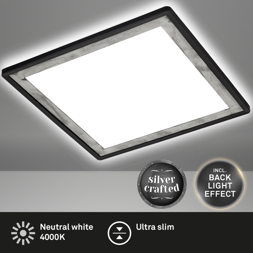 Briloner 7457-414 - LED griestu gaismeklis SLIM LED/18W/230V 4000K 29x29 cm melns