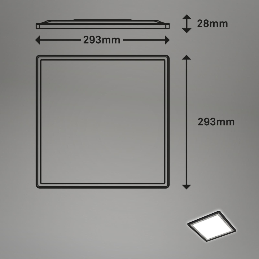 Briloner 7457-414 - LED griestu gaismeklis SLIM LED/18W/230V 4000K 29x29 cm melns