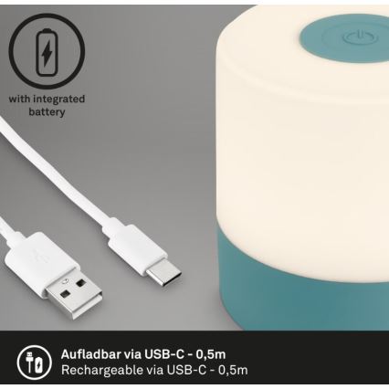 Briloner 7461010 - LED Aptumšojama uzlādējams āra galda lampa LED/2W/5V IP44 zila