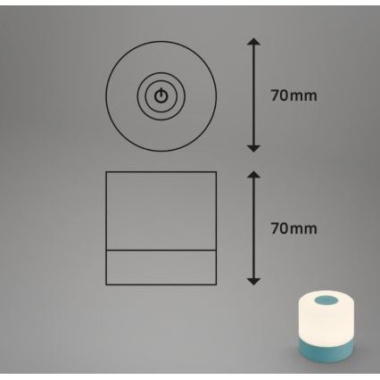 Briloner 7461010 - LED Aptumšojama uzlādējams āra galda lampa LED/2W/5V IP44 zila