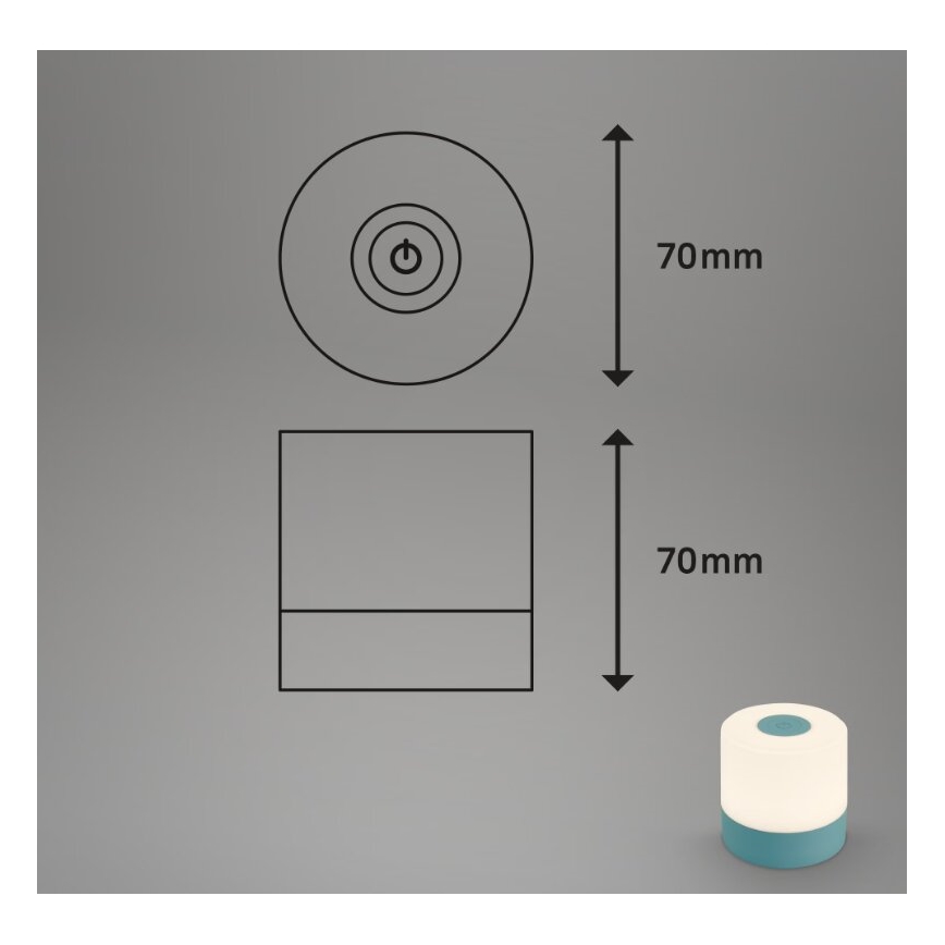 Briloner 7461010 - LED Aptumšojama uzlādējams āra galda lampa LED/2W/5V IP44 zila
