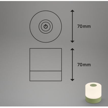 Briloner 7461019 - LED Aptumšojama uzlādējams āra galda lampa LED/2W/5V IP44 zaļa