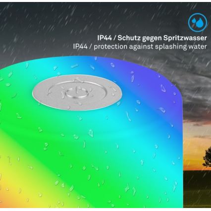 Briloner 7462014 - LED RGB Uzlādējama āra galda lampa LED/1,5W/5V IP44 matēts hroms