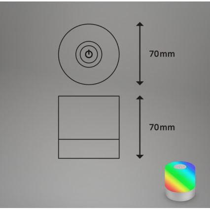 Briloner 7462014 - LED RGB Uzlādējama āra galda lampa LED/1,5W/5V IP44 matēts hroms