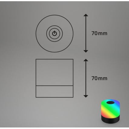 Briloner 7462015 - LED RGB Uzlādējama āra galda lampa LED/1,5W/5V IP44 melna