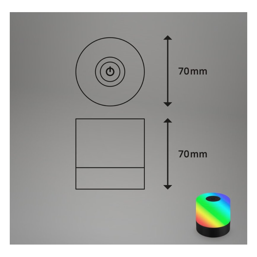 Briloner 7462015 - LED RGB Uzlādējama āra galda lampa LED/1,5W/5V IP44 melna