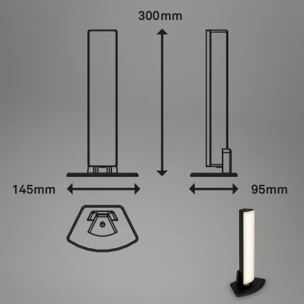 Briloner 7474-015 - LED Aptumšojama skārienvadāma uzlādējama āra galda lampa 2in1 LED/7W/5V 2200 mAh USB 3000K IP44 melna