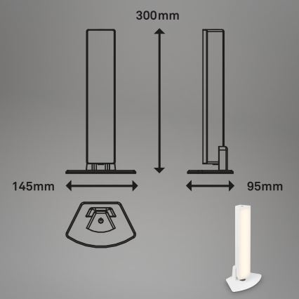 Briloner 7474-016 - LED Aptumšojama skārienvadāma uzlādējama āra galda lampa 2in1 LED/7W/5V 2200 mAh USB 3000K IP44 balta