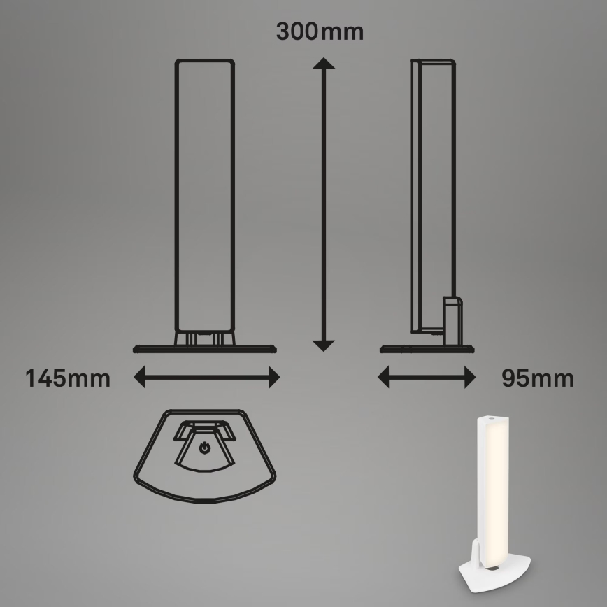 Briloner 7474-016 - LED Aptumšojama skārienvadāma uzlādējama āra galda lampa 2in1 LED/7W/5V 2200 mAh USB 3000K IP44 balta