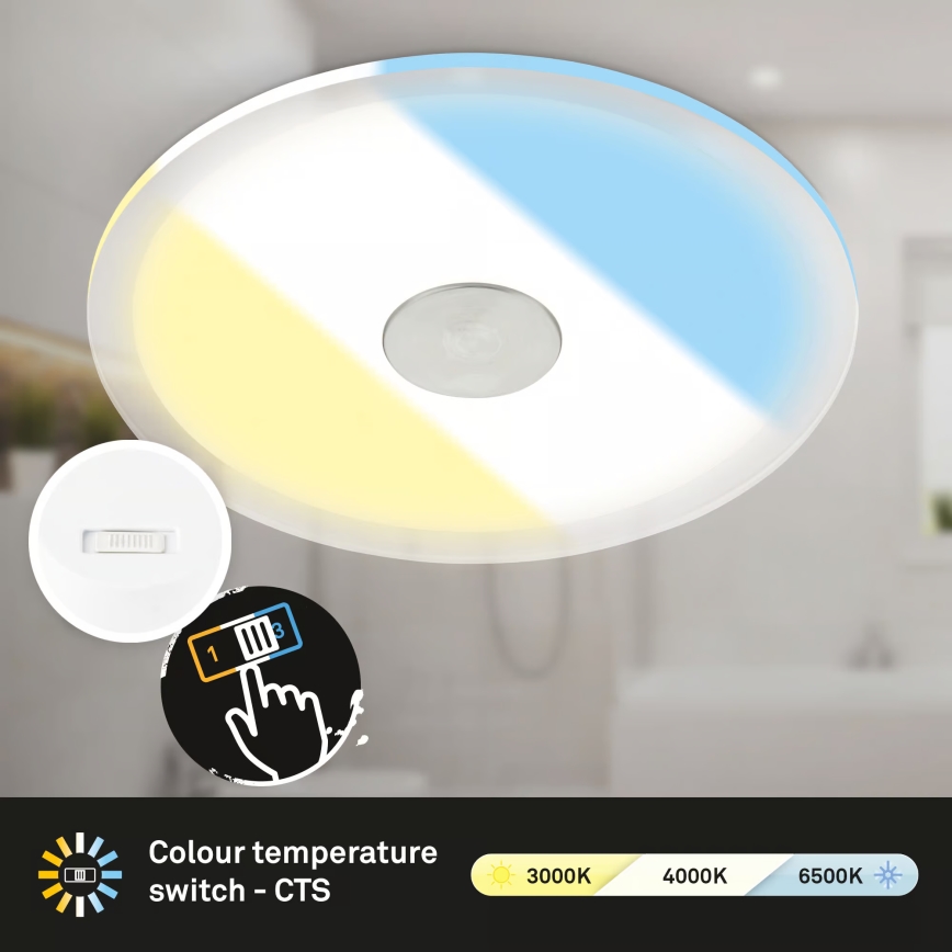 Briloner 7481019 - iebūvējamais LED griestu gaismeklis vannas istabai LED/12W/230V 3000/4000/6500K IP44 balts