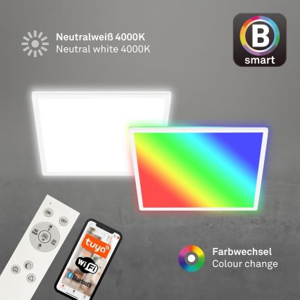 Briloner 7491-016 - RGBW LED regulējama vieda griestu lampa/22W/230V 4000K 42x42 cm Wi-Fi Tuya + tālvadības pults
