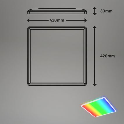 Briloner 7491-016 - RGBW LED regulējama vieda griestu lampa/22W/230V 4000K 42x42 cm Wi-Fi Tuya + tālvadības pults