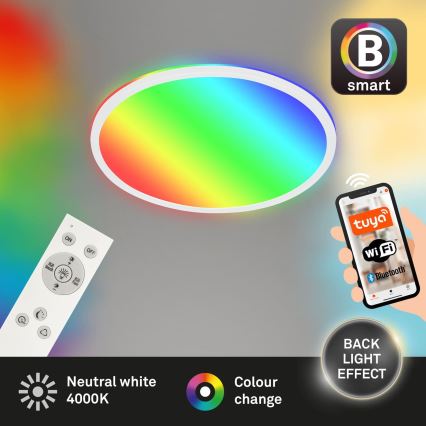 Briloner 7494016 - LED RGBW ar regulējamu spilgtumu viedais griestu gaismeklis LED/22W/230V 4000K Ø 42 cm Wi‑Fi Tuya + tālvadības pults