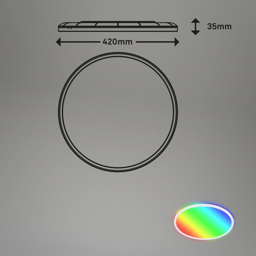 Briloner 7494016 - LED RGBW ar regulējamu spilgtumu viedais griestu gaismeklis LED/22W/230V 4000K Ø 42 cm Wi‑Fi Tuya + tālvadības pults