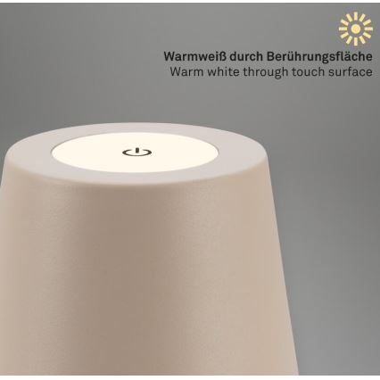 Briloner 7508011 - Regulējama uzlādējamā āra galda lampa 2 vienā LED/2,5W/5V IP44 1200 mAh bēša