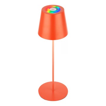Briloner 7510012 - CALIDA uzlādējamā āra galda lampa LED RGBW ar regulējamu spilgtumu, LED/2,5W/5V IP44 1200 mAh, oranžā