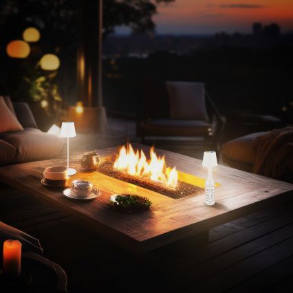 Briloner 7510016 - LED RGBW regulējama āra uzlādējamā galda lampa CALIDA LED/2,5W/5V IP44 1200 mAh balta