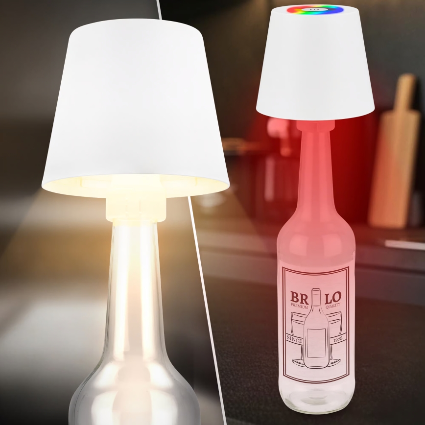 Briloner 7510016 - LED RGBW regulējama āra uzlādējamā galda lampa CALIDA LED/2,5W/5V IP44 1200 mAh balta