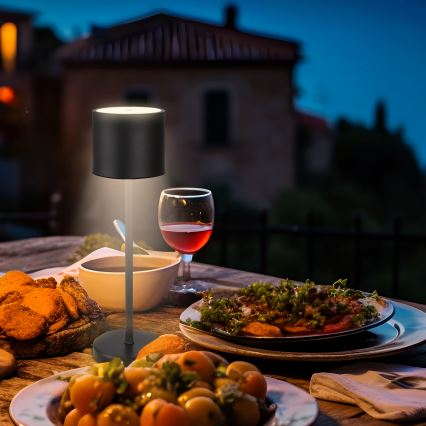 Briloner 7521015 - LED regulējamā āra uzlādējamā galda lampa SIGO LED/2,5W/5V IP44 2600 mAh melna