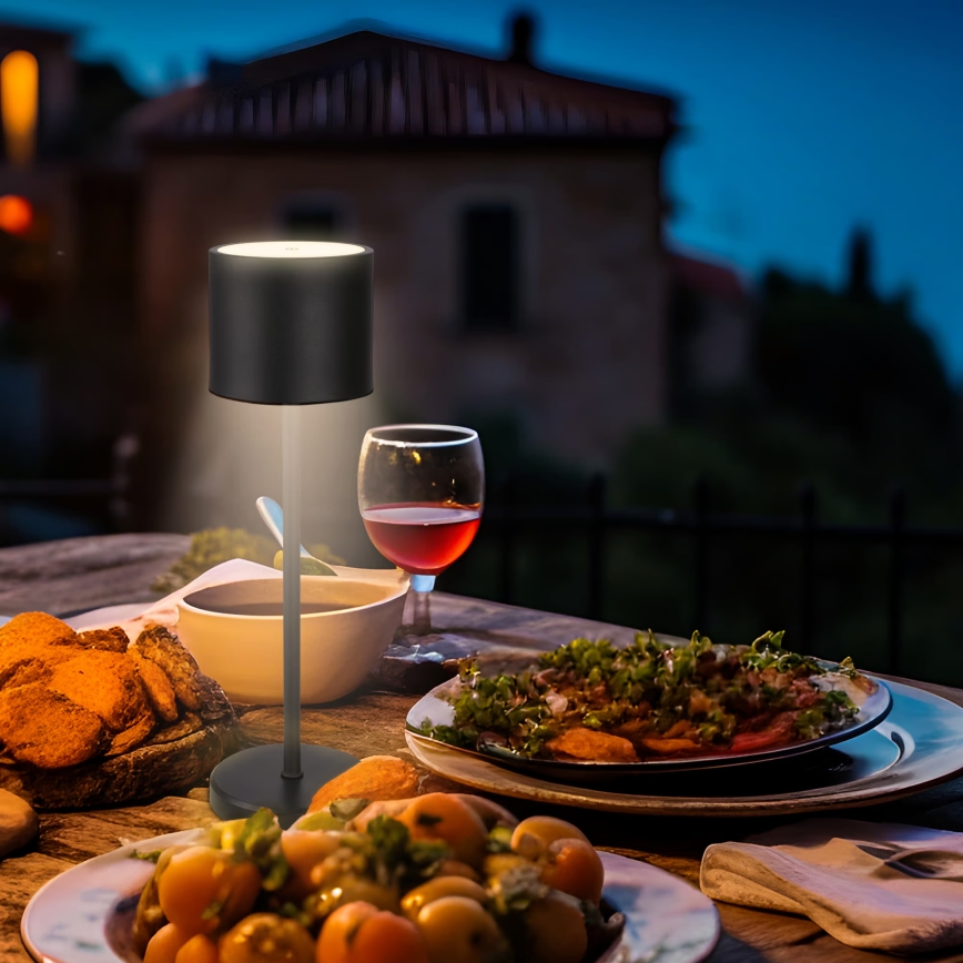 Briloner 7521015 - LED regulējamā āra uzlādējamā galda lampa SIGO LED/2,5W/5V IP44 2600 mAh melna