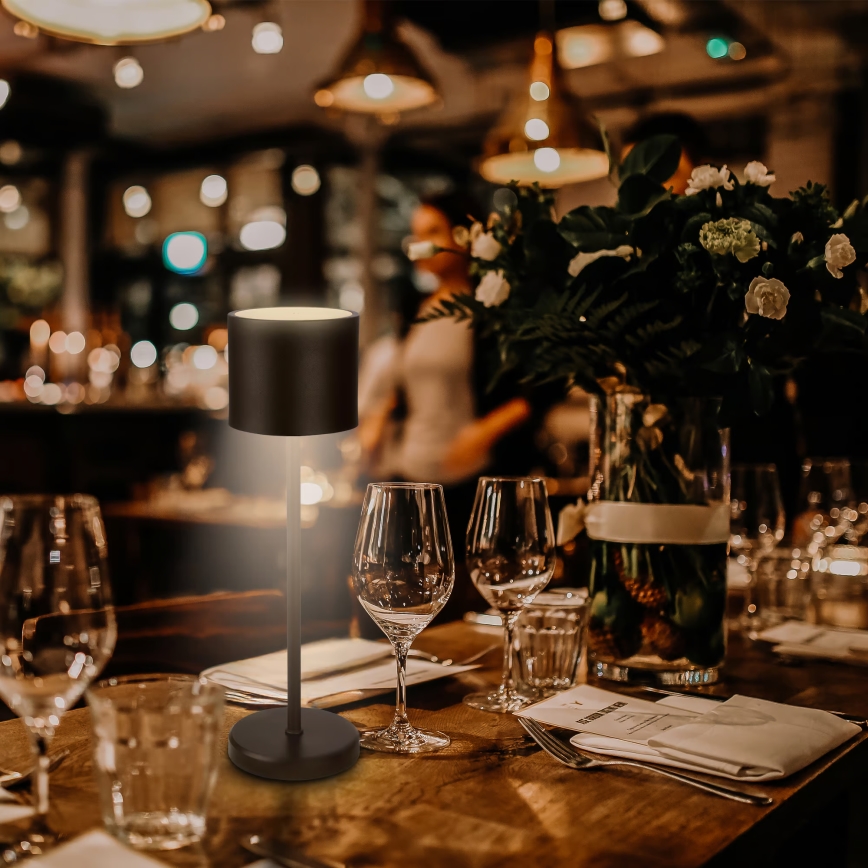 Briloner 7521015 - LED regulējamā āra uzlādējamā galda lampa SIGO LED/2,5W/5V IP44 2600 mAh melna