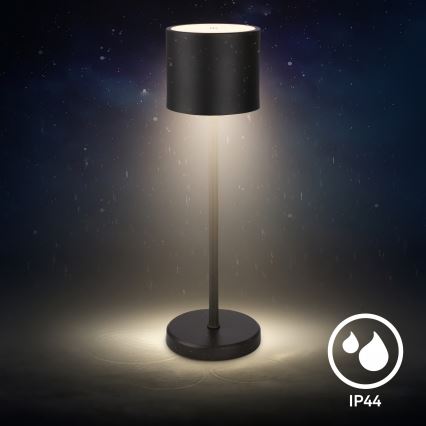 Briloner 7521015 - LED regulējamā āra uzlādējamā galda lampa SIGO LED/2,5W/5V IP44 2600 mAh melna