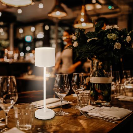 Briloner 7521016 - SIGO LED uzlādējama āra galda lampa ar regulējamu spilgtumu LED/2,5W/5V IP44 2600 mAh balta