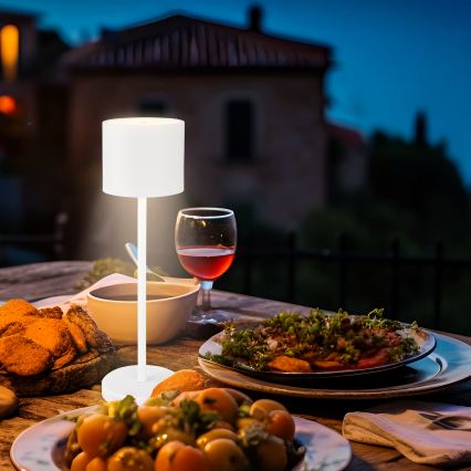 Briloner 7521016 - SIGO LED uzlādējama āra galda lampa ar regulējamu spilgtumu LED/2,5W/5V IP44 2600 mAh balta