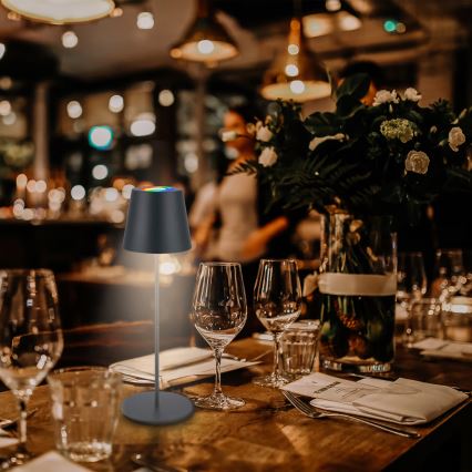 Briloner 7559015 - LED RGB ar regulējamu spilgtumu, uzlādējama āra galda lampa COLORIS LED/3,5W/5V IP44 2000 mAh antracīts Wi-Fi Tuya