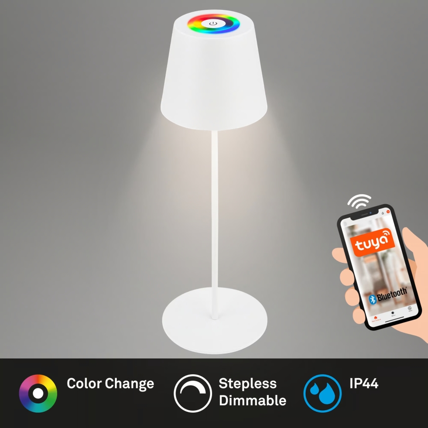 Briloner 7559016 - LED RGB ar regulējamu spilgtumu, uzlādējama āra galda lampa COLORIS LED/3,5W/5V IP44 2000 mAh Wi-Fi Tuya