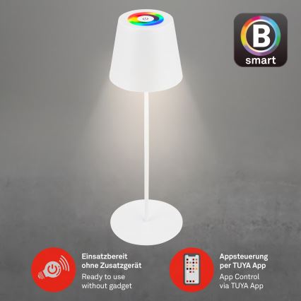 Briloner 7559016 - LED RGB ar regulējamu spilgtumu, uzlādējama āra galda lampa COLORIS LED/3,5W/5V IP44 2000 mAh Wi-Fi Tuya