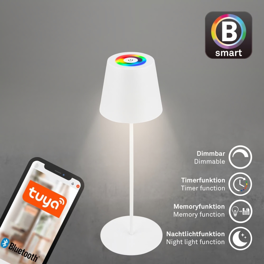 Briloner 7559016 - LED RGB ar regulējamu spilgtumu, uzlādējama āra galda lampa COLORIS LED/3,5W/5V IP44 2000 mAh Wi-Fi Tuya