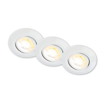 Briloner 7586036 - Komplekts 3x LED vannas istabas iebūvējamie griestu gaismekļi KLIRA LED/4,9W/230V 2500/3000/4000K IP23 balts