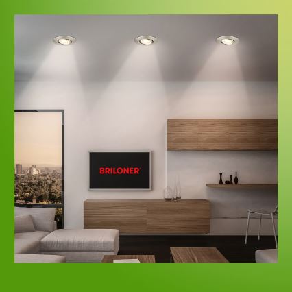 Briloner 7587032 - Komplekts 3x dimmējami LED vannas istabas iebūvējamie griestu gaismekļi KLIRA LED/4,9W/230V 2500/3000/4000K IP23, matēta hroma apdare