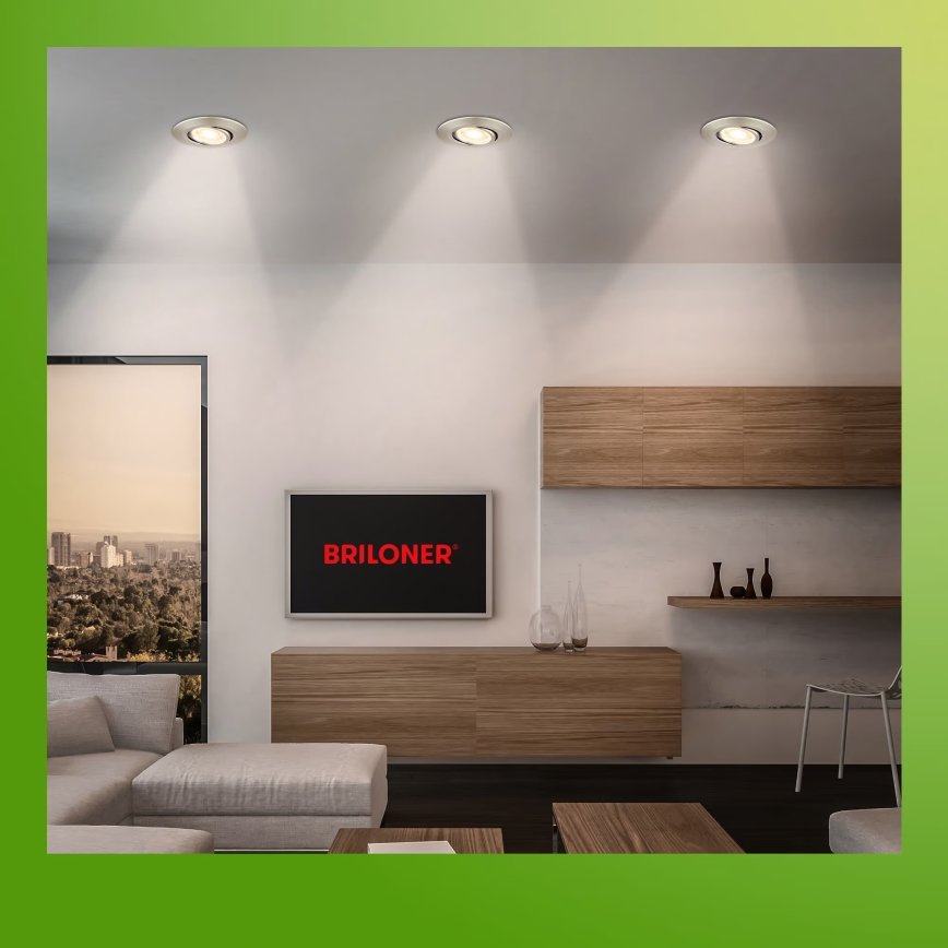Briloner 7587032 - Komplekts 3x dimmējami LED vannas istabas iebūvējamie griestu gaismekļi KLIRA LED/4,9W/230V 2500/3000/4000K IP23, matēta hroma apdare