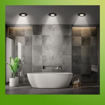Briloner 7589035 - Komplekts 3x dimējami LED vannas istabas iebūvējamie griestu gaismekļi KLIRA LED/4,9W/230V 2500/3000/4000K IP44 melns