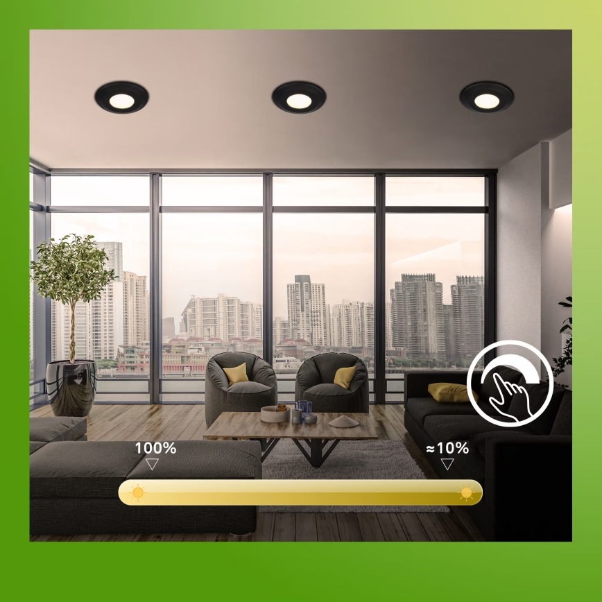 Briloner 7589035 - KOMPLEKTS 3xLED Aptumšojams vannas istabas griestu iebūvējamais gaismeklis KLIRA 1xLED/4,9W/230V 2500/3000/4000K IP44 melns