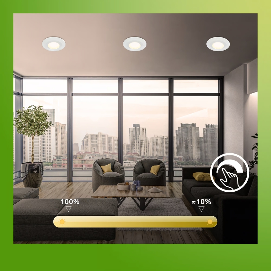 Briloner 7589036 - Komplekts 3x LED iebūvējamie vannas istabas griestu gaismekļi KLIRA ar regulējamu spilgtumu LED/4,9W/230V 2500/3000/4000K IP44 balti