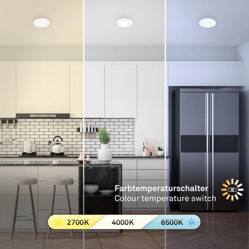 Briloner 7598036 - KOMPLEKTS 3x LED Iegremdējama vannas istabas lampa LED/4,9W/230V IP44 2700/4000/6500K balta