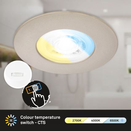 Briloner 7605032 - Komplekts 3xLED vannas istabas iebūvējamais griestu gaismeklis 3xLED/4,9W/230V IP44 matēts hroms