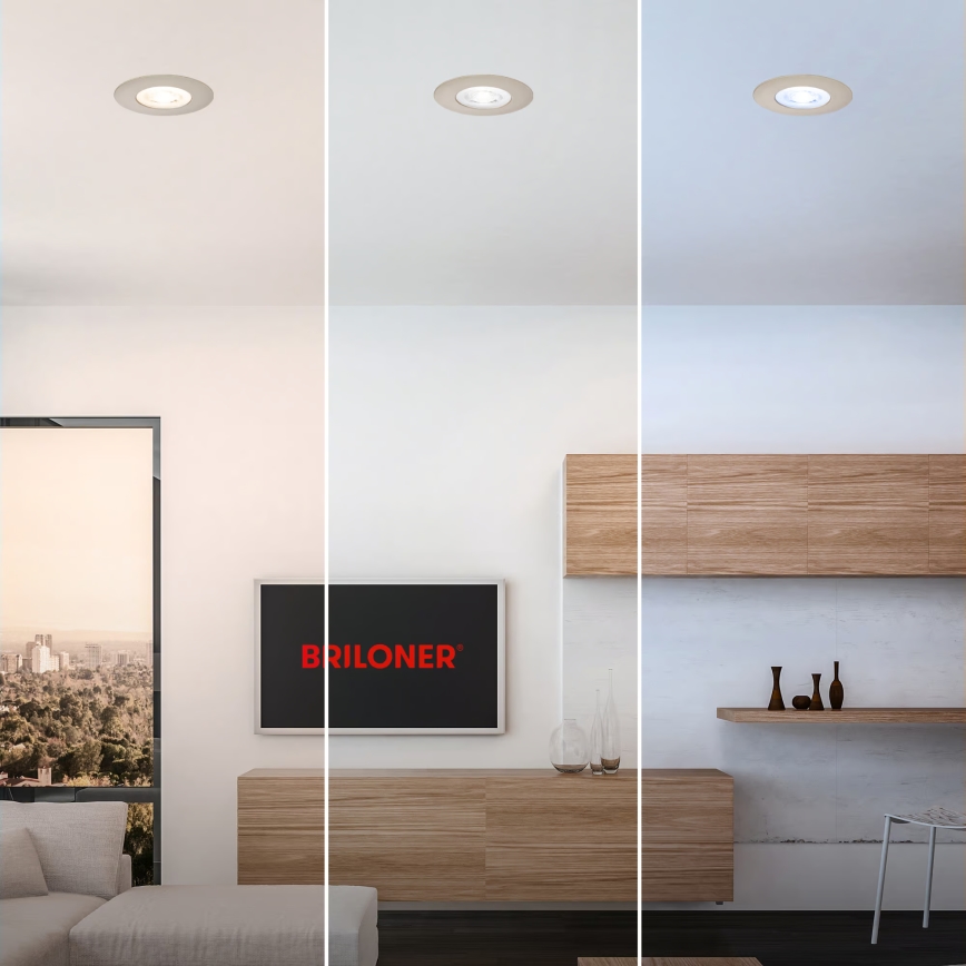 Briloner 7605032 - 3xLED komplekts: vannas istabas iebūvējamais griestu gaismeklis 3xLED/4,9W/230V 2700/4000/6500K IP44 matēts hroms