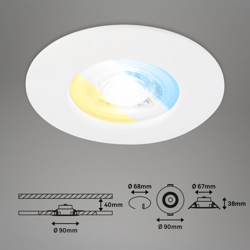 Briloner 7605036 - Komplekts 3xLED vannas istabas iebūvējamais griestu gaismeklis 3xLED/4,9W/230V IP44 balts