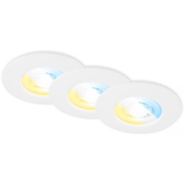Briloner 7605036 - Komplekts 3x LED vannas istabas iebūvējamie griestu gaismekļi LED/4,9W/230V 2700/4000/6500K IP44 balti