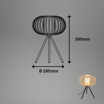Briloner 7759011 - Galda lampa 1xE27/10W/230V bambusa