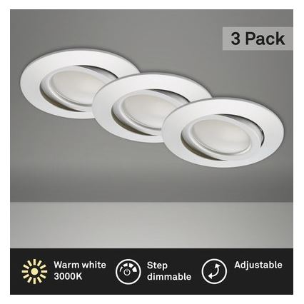 Briloner 8309-039 - KOMPLEKTS 3x LED Aptumšojama iegremdējama vannas istabas lampa LED/5W/230V IP23