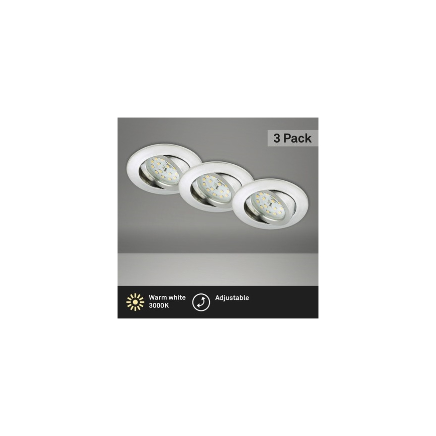 Briloner 8312-039 - KOMPLEKTS 3x LED Iegremdējama vannas istabas lampa LED/5W/230V IP23