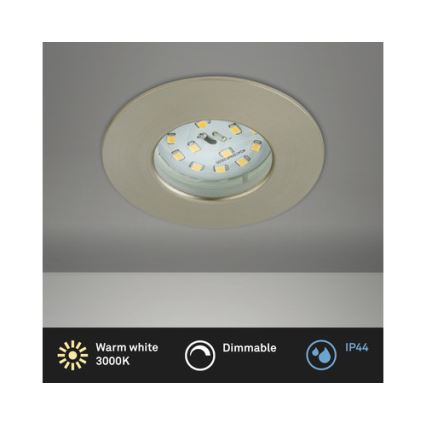 Briloner 8316-012 - aptumšojams LED vannas istabas iebūvējamais griestu gaismeklis LED/5,5W/230V IP44 matēts hroms