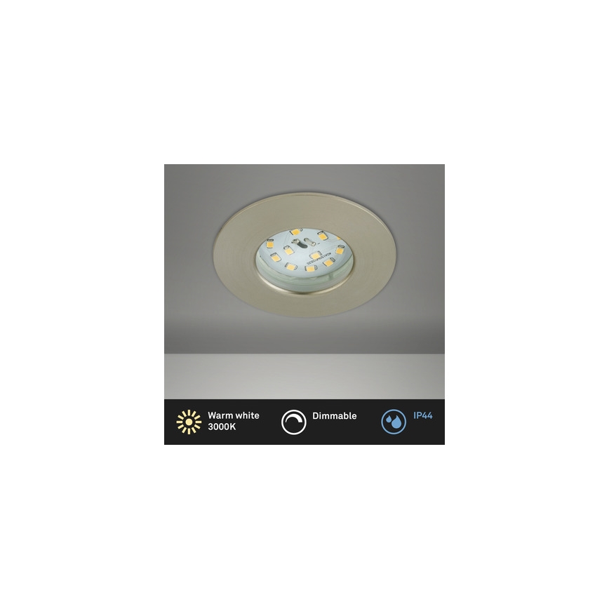 Briloner 8316-012 - aptumšojams LED vannas istabas iebūvējamais griestu gaismeklis LED/5,5W/230V IP44 matēts hroms
