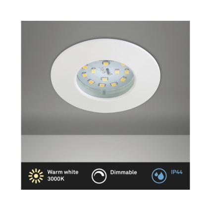 Briloner 8316-016 - Dimējams LED vannas istabas iebūvējamais griestu gaismeklis LED/5,5W/230V IP44 balts